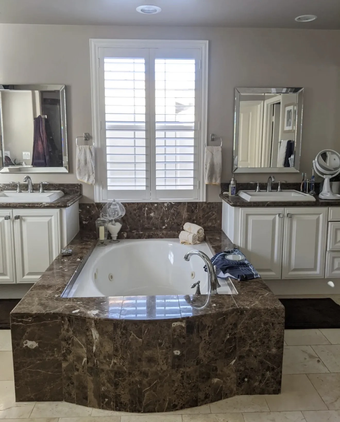 Dated bathroom before renovation by Ulloa Construction in Orange County CA